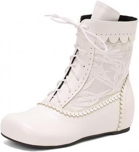 Женские ботильоны на плоской танкетке LYYSKY. Размер соответствует длине подошвы, см. таблицу размеров и описание товара. Размеры US4-US17/EU34-EU50., White(15-9)