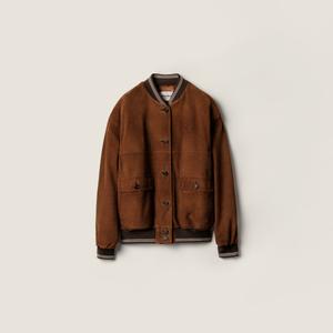 Замшевая куртка-блузон MIU MIU, бренди