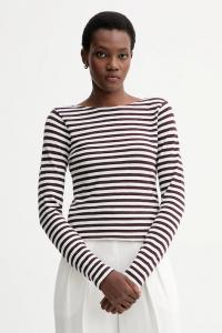 Хлопковый лонгслив Marc O'Polo, коричневый