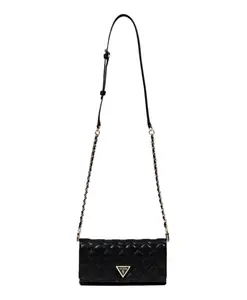 Стеганая сумка-органайзер через плечо с клапаном Guess, черный