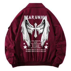 BEAR UNION Винтажная куртка унисекс, Dark Red