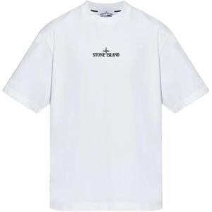Футболка с принтом логотипа STONE ISLAND, белый