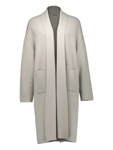 Вязаное пальто с накладными карманами ALLUDE, серый