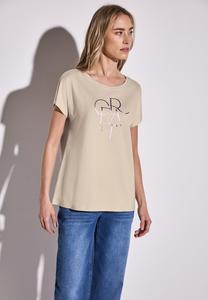 Футболка с принтом MIT FOLIEN WORDING Street One, песочный