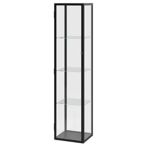 Шкаф со стеклянной дверью, черный, 35x32x151 см, BLÅLIDEN IKEA