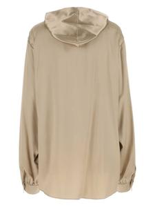 Balenciaga атласная рубашка с капюшоном, нейтральный цвет