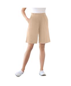 Вязаные шорты больших размеров на 7 дней Woman Within, New khaki