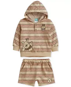 Детский комплект из 2 предметов: толстовка с капюшоном и шорты Baby Winnie-the-Pooh Terry Disney, коричневый