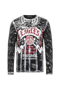 Свитшот с крутым принтом спереди Cipo & Baxx, черный