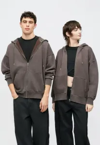 Универсальная толстовка унисекс свободного кроя на молнии с плотной застежкой-молнией Yourturn, Coffee Bean