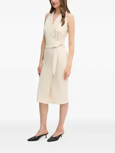 Платье миди с V-образным вырезом Sandro Ferrone, нейтральный