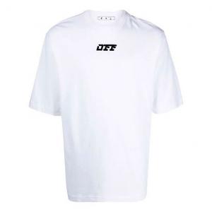 Футболка Men's Off-White FW21 Logo Round Neck Short Sleeve Loose Fit White T-Shirt