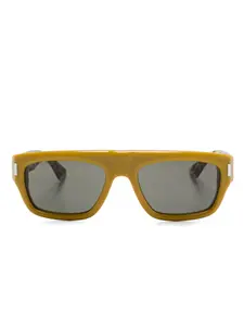 Солнцезащитные очки в прямоугольной оправе Saint Laurent Eyewear, желтый