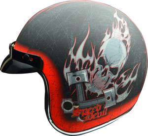 Шлем опенфейс VEGA Speed Devil Graphic, красный / черный