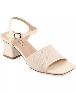 Женские босоножки Evylinn Knit Block Heel Dress Sandals Journee Collection, коричневый/бежевый