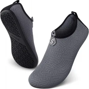 Водные тапочки SEEKWAY, быстросохнущие акваноски, обувь для босых ног, легкое надевание, для пляжа, бассейна, плавания, реки, йоги, озера, серфинга, для женщин и мужчин, черные SK001, серый