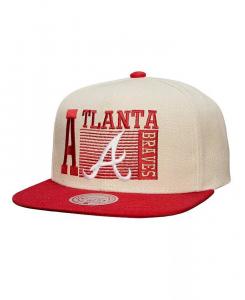 Мужская кремовая бейсболка Speed Zone Snapback Atlanta Braves Cooperstown Collection Mitchell & Ness
