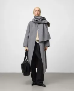 Женское двустороннее пальто с шарфом Adolfo Dominguez, серый
