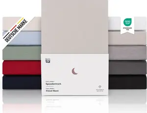 Простыня на резинке Premium 100x200 см - дышащая джерси для кроватей с пружинным блоком, серого цвета Blumtal