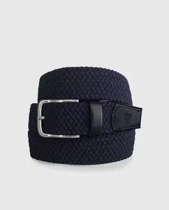 Эластичный плетеный ремень темно-синего цвета Leyva, синий