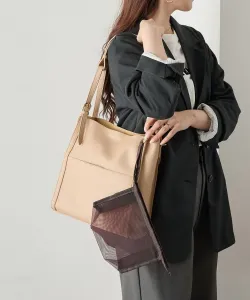 Сумка-клатч/мягкая сумка-тоут на три отделения с сетчатым карманом