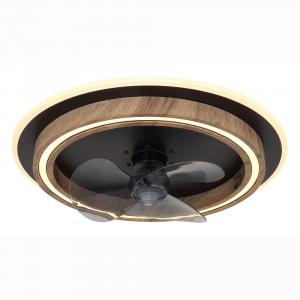 Globo Lighting Светодиодный потолочный светильник, потолочный вентилятор, имитация дерева, коричневый