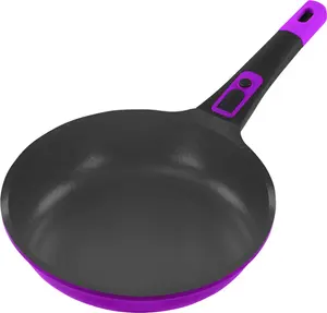 Сковорода Ø28 см, плоская / высота прибл. 5,5 см, литой алюминий KING BERRY Click-Grip с керамическим антипригарным покрытием: XYLAN PLUS SILVER DIAMOND / съемная ручка / цвет: BERRY King