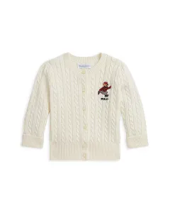 Детский кардиган Polo для девочек Polo Bear Min Cable из хлопка. Ralph Lauren, белый