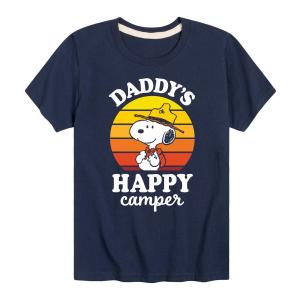Футболка с рисунком арахиса «Daddy's Happy Camper» для мальчиков 8–20 лет Licensed Character, синий