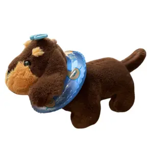 Свитер для таксы с аксессуарами - очки Polarized, колье и плюшевый брелок с куклой-ключницей, высота 15 см Jinnew, синий