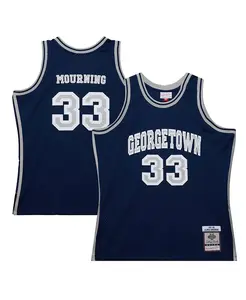 Мужская майка игрока Alonzo Mourning Navy Georgetown Hoyas 1991/92 Swingman Mitchell & Ness