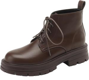 Женские модные ботильоны LYYSKY с круглым носком и невысоким каблуком 4 см, короткие ботинки в винтажном стиле, черные и коричневые, размеры US4-US9.5