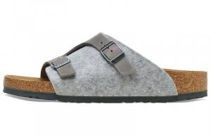 Тапочки-слайды унисекс светло-серые обычные Birkenstock, Light Gray