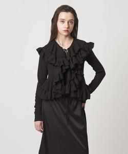 Блузка без рукавов с баской и оборками на воротнике Astraet, цвет Black