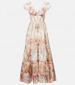 Многослойное льняное платье макси Camilla, Lisbon Lullaby