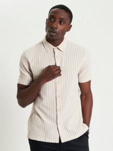 Хлопковая рубашка Regular Fit в полоску из пике Ben Sherman, Sand