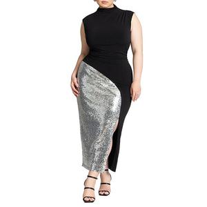 Женское платье-свитер с воротником-воронкой и пайетками Plus Size Eloquii