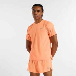 Футболка гоночного дня ультралегкая New Balance, цвет hot mango (mt51208hmo)