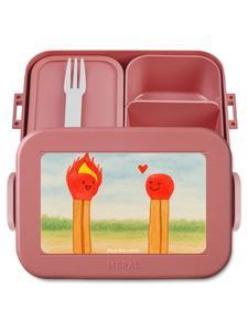 Mr. & Mrs. Panda Ланчбокс с рисунком в виде спичек, без надписи, пастельно-красного цвета