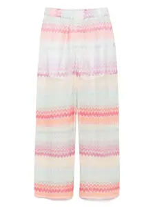 Брюки с узором зигзаг Missoni Kids, зеленый