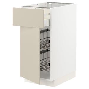 Тумба под шкаф с проволочной корзиной/ящиком/дверцей, белая/бежевая Havstorp, 40x60 см IKEA Metod / Maximera