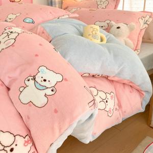 Yalu Простыня 180x220 см, двойной флис, терморегуляция, Sweet Puppy Blue