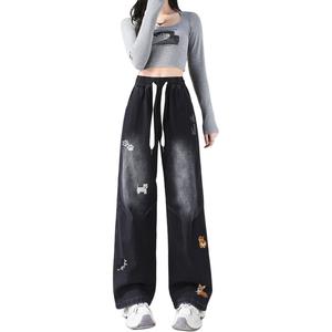 Джинсы Open Ended Smiling Collection для женщин, умеренный прямой крой WARRIOR, черный серый