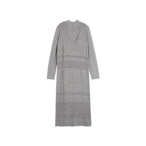 ELLE Платье с длинным рукавом Women's Medium Gray