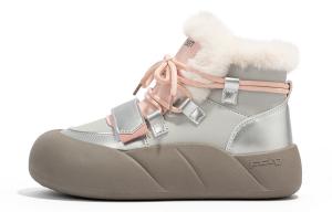 Зимние ботинки женские Humanism 1986 на толстой подошве, серый/розовый