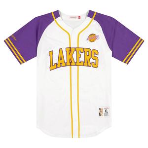 Трикотажная футболка NBA LOS ANGELES LAKERS PRACTICE DAY BASEBALL JERSEY Mitchell And Ness, цвет Weiß