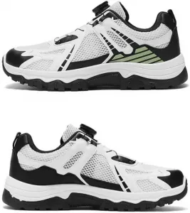 Мужские дышащие походные кроссовки из сетки для трейл-раннинга, комфортные уличные кроссовки с противоскользящей подошвой, легкие спортивные кроссовки для мужчин Qacksv, белый