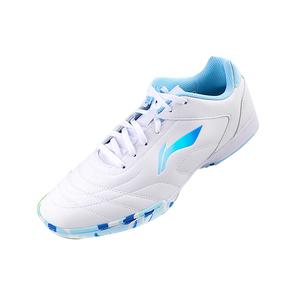 Линейка LiNing Противоскользящие амортизирующие износостойкие дышащие низкие футбольные бутсы для детей, стандартный белый/ледниково-голубой