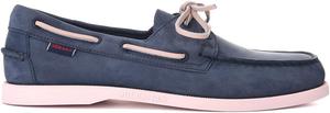 Мокасины Sebago Portland Nubuck - ручная работа, с кожаной подкладкой, с резиновой подошвой с протектором, не оставляющей следов и не скользящей, синий/розовый/темно-синий