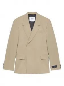 Однобортный пиджак на пуговицах Msgm, коричневый